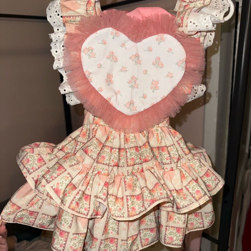 Pink Heart Ruffle Kids Dress - Picture 3 of 5